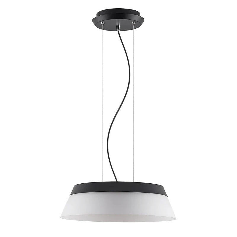 B-Ware Lucande Pendelleuchte Hängeleuchte LED Schwarz Opalweiß Eisen Glas Kunststoff