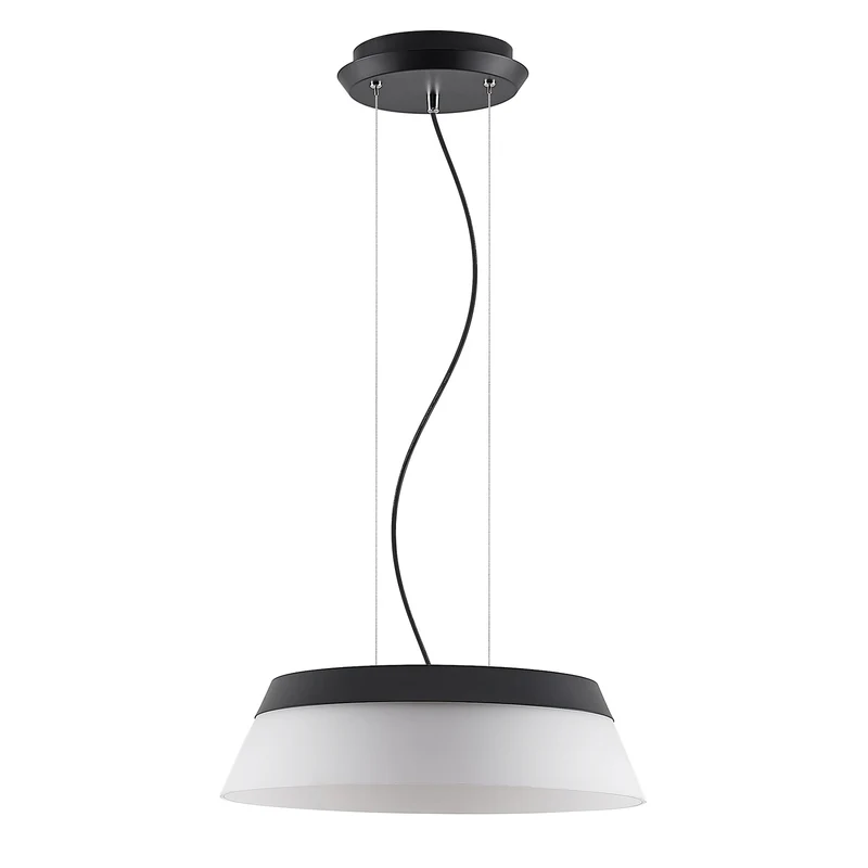 B-Ware Lucande Pendelleuchte Hängeleuchte LED Schwarz Opalweiß Eisen Glas Kunststoff