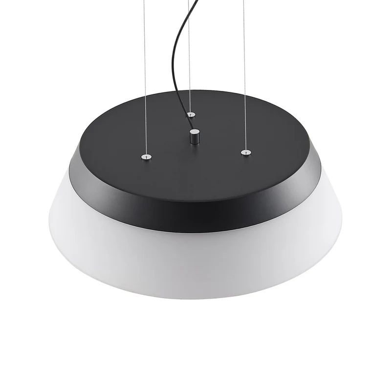 B-Ware Lucande Pendelleuchte Hängeleuchte LED Schwarz Opalweiß Eisen Glas Kunststoff