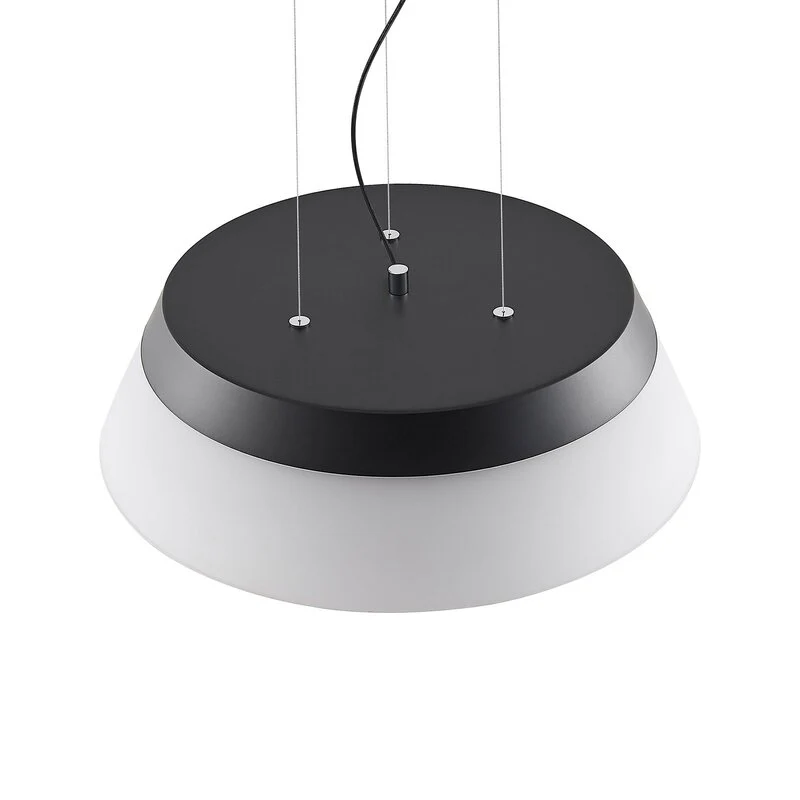 B-Ware Lucande Pendelleuchte Hängeleuchte LED Schwarz Opalweiß Eisen Glas Kunststoff