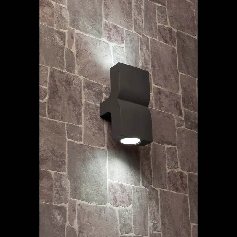 Außenwandlampe KLAMP 2-flammig IP44 Dunkelgrau