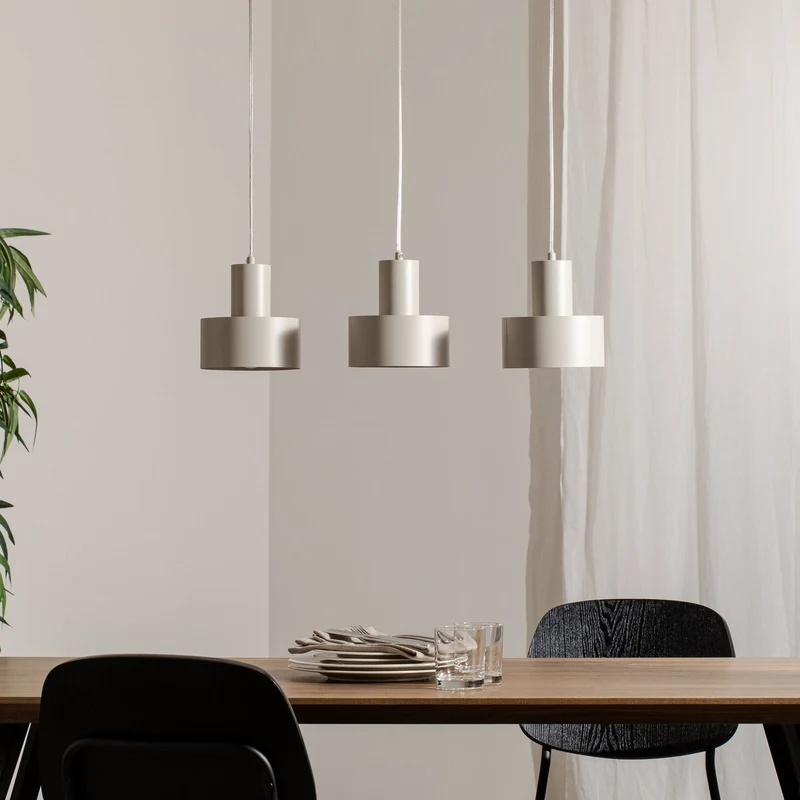 B-Ware Hängeleuchte Rif 3 Hängeleuchte Pendellampe taupe 3-flammig linear Stahl