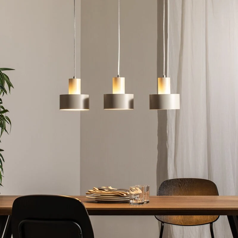 B-Ware Hängeleuchte Rif 3 Hängeleuchte Pendellampe taupe 3-flammig linear Stahl