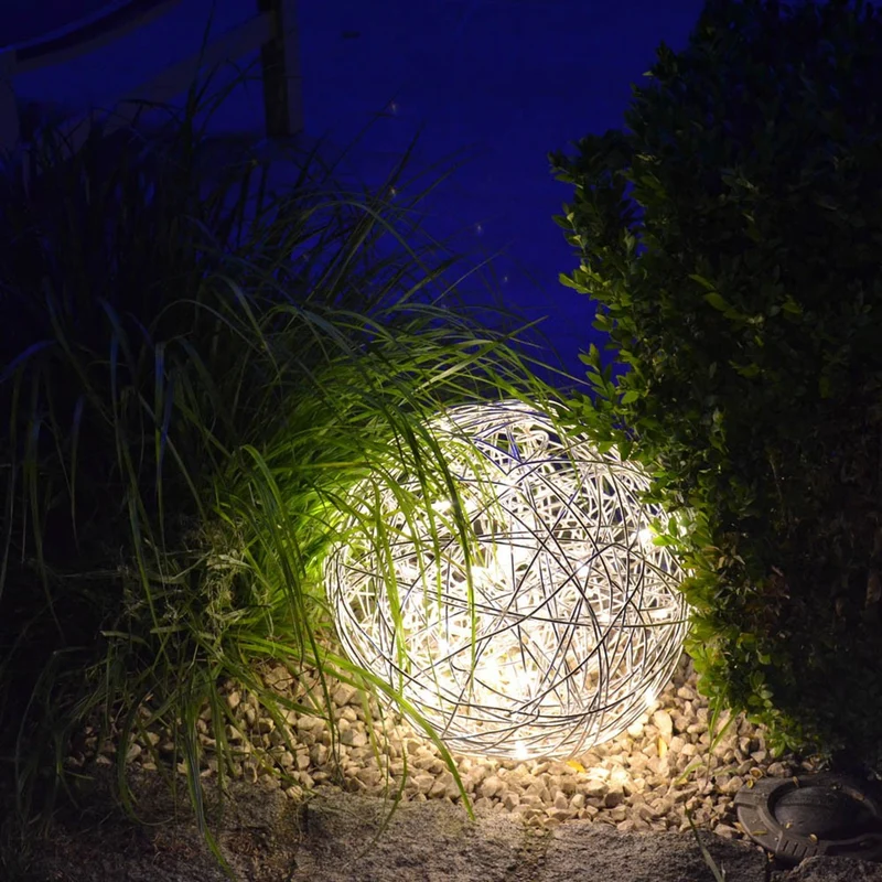 s.luce Mesh LED-Drahtkugel Innen & Außen Warmweiß
