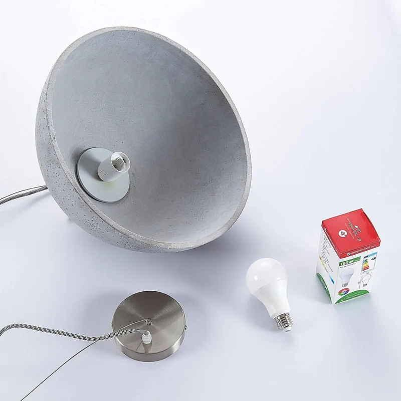 B-Ware Lindby Pendelleuchte Jelin Deckenlampe Hängeleuchte Deckenleuchte Lampe grau E27