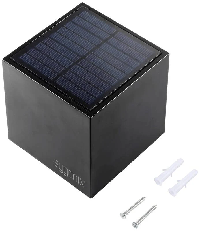 4x B-Ware Sygonix SY-5499356 Solar-Wandstrahler 0.9W Warmweiß Schwarz Strahler 4 STÜCK