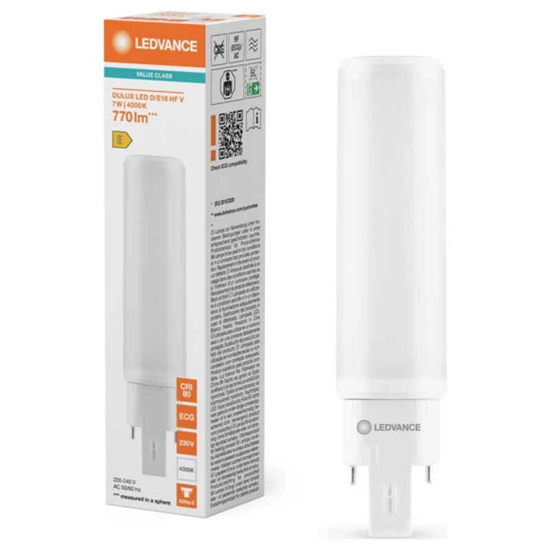 12x B-Ware LEDVANCE LED Lampe Leuchtmittel Stabform Stab G24q Kaltweiß 7 W Weiß 12 STÜCK