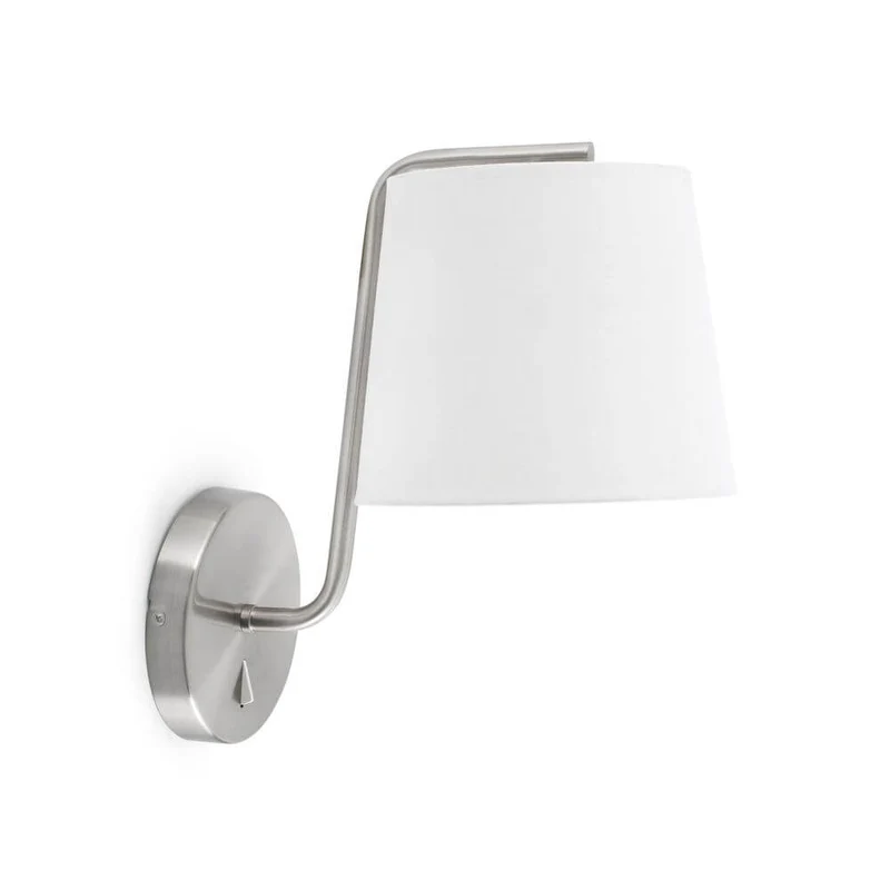Wandleuchte BERNI Nickel-Satin, Weiß