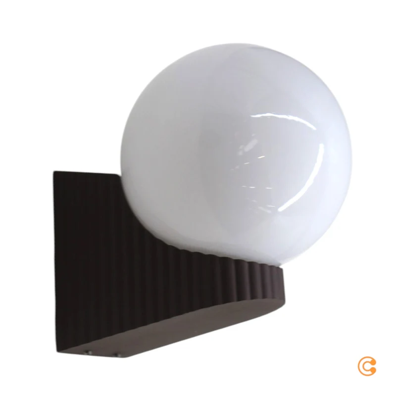 B-Ware Nordlux Wandleuchte Wandlampe Hayley Braun Kugel Glas matt E27 LED Aluminium