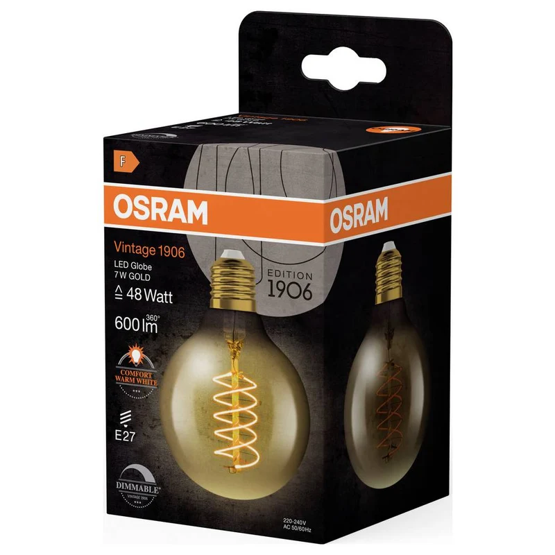 6x B-Ware OSRAM LED Lampe Glühbirne E27 Globeform Warmweiß dimmbar 7 W 80 x 120 mm 6 STÜCK