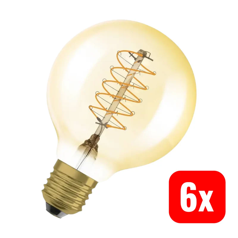 6x B-Ware OSRAM LED Lampe Glühbirne E27 Globeform Warmweiß dimmbar 7 W 80 x 120 mm 6 STÜCK