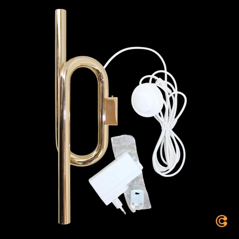 B-Ware Foscarini Wandleuchte Wandlampe LED Tobia Gold Kabel Stecker Warmweiß 40 cm
