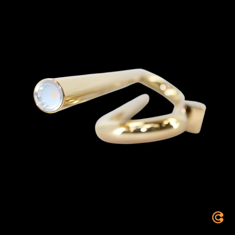 B-Ware Foscarini Wandleuchte Wandlampe LED Tobia Gold Kabel Stecker Warmweiß 40 cm