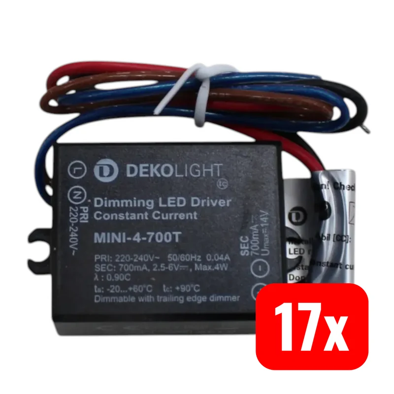 17x B-Ware Deko Light LED-Treiber Konstantstrom LED Treiber Schwarz 4 W 700 mA 17 STÜCK