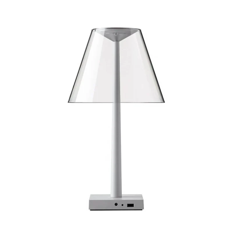 Rotaliana Akku LED-Tischlampe Dina+ mit Ladestation Silberfarben