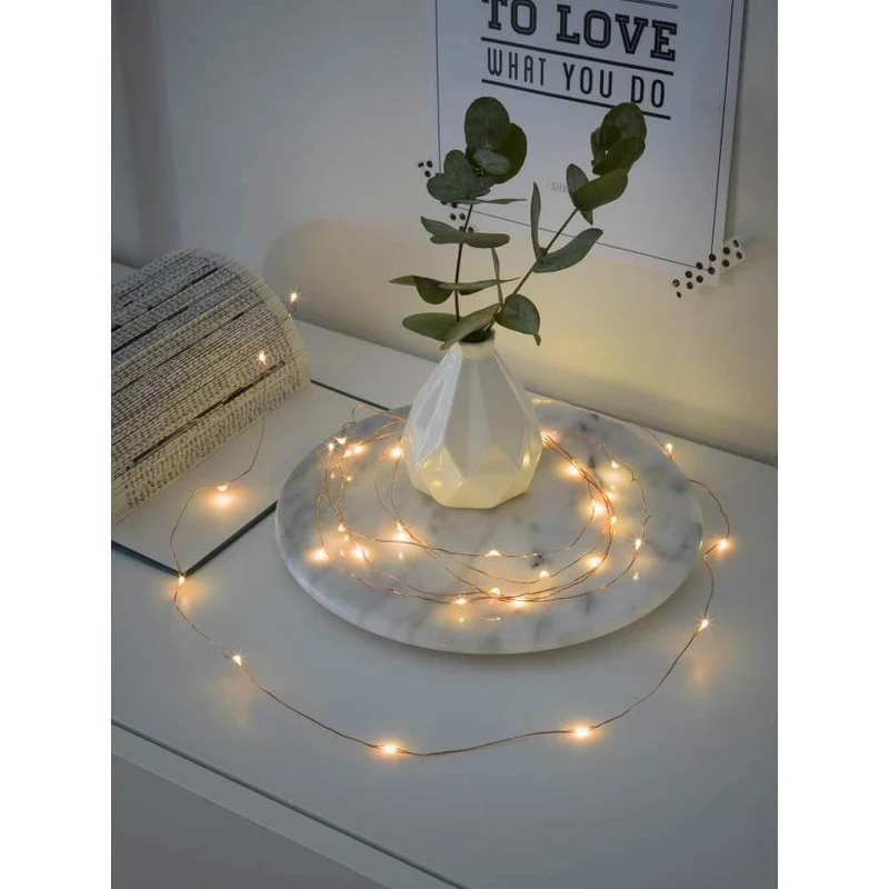 4m Micro LED Lichterkette Bernstein-Kupfer Batteriebetrieb