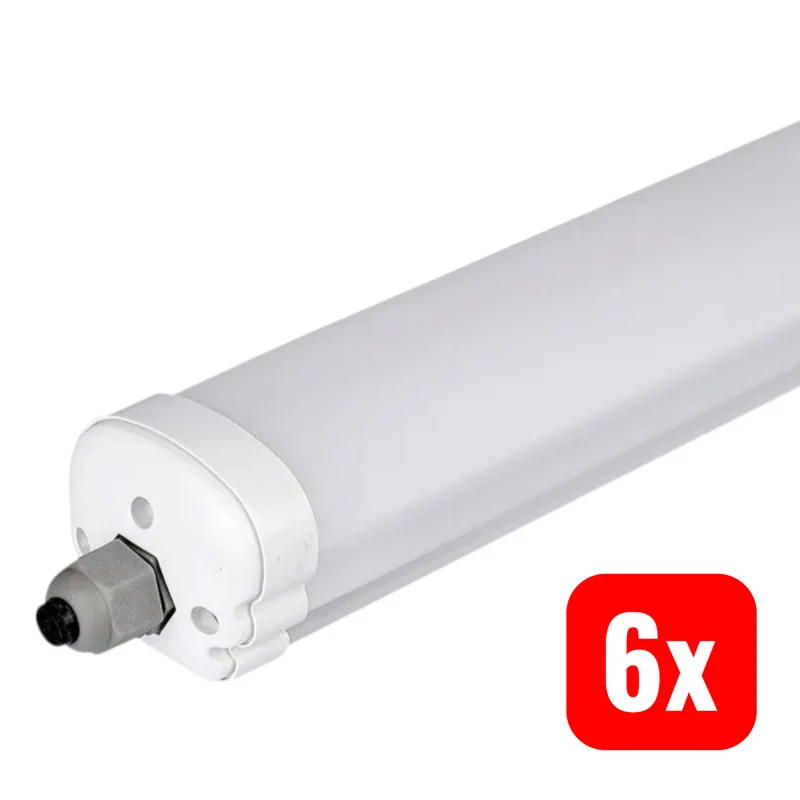 6x B-Ware V-TAC LED-Feuchtraumleuchte LED-Röhre VT-6076 Neutralweiß Weiß 18W EEK E 6 STÜCK