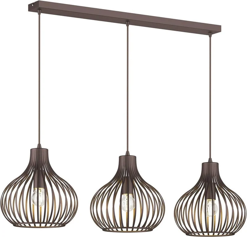 B-Ware Lindby Hängelampe Pendelleuchte Lampe braun 3-flammig Metall E27 dimmbar