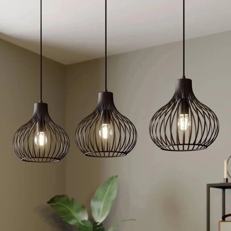 B-Ware Lindby Hängelampe Pendelleuchte Lampe braun 3-flammig Metall E27 dimmbar