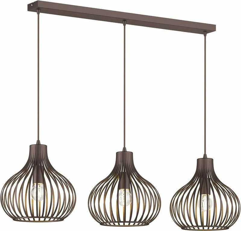 B-Ware Lindby Hängelampe Pendelleuchte Lampe braun 3-flammig Metall E27 dimmbar
