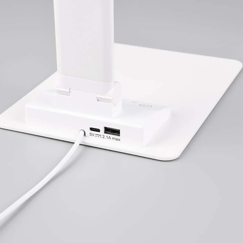 B-Ware LED-Tischleuchte Travis weiß dimmbar Touch USB CCT 650lm Trio Lighting