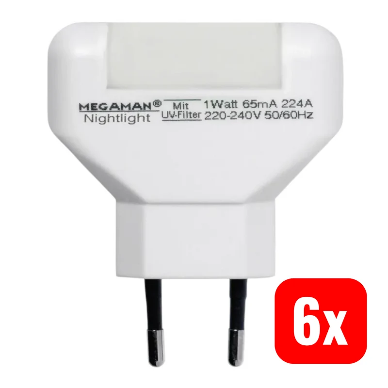 B-Ware MEGAMAN Nachtlicht LED Lampe warmwhite Filament energiesparend 6 STÜCK