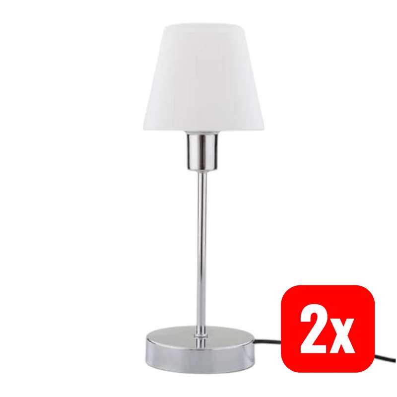 2x B-Ware Lindby Tischleuchte Sascha Glasschirm Schreibtischlampe Lampe E14 LED 2 STÜCK