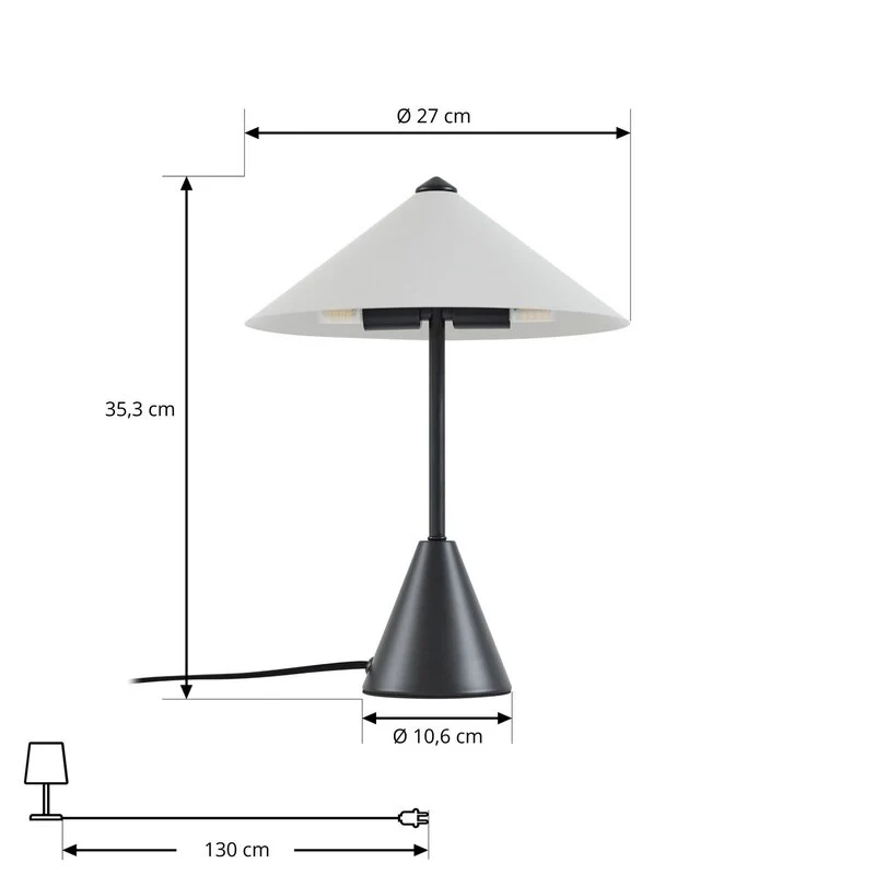 B-Ware Lindby Tischleuchte Lampe Norvik Tischlampe Höhe 35 cm schwarz grau Metall332