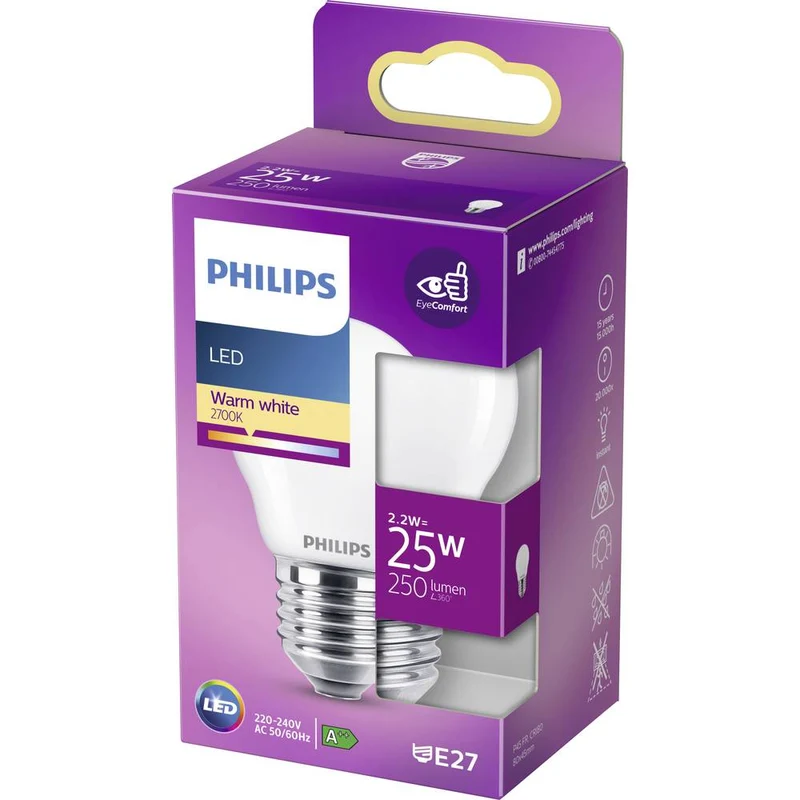 B-Ware Philips LED Lampe Glühbirne Warmweiß E27 Tropfen 2,2W Leuchtmittel 10 STÜCK
