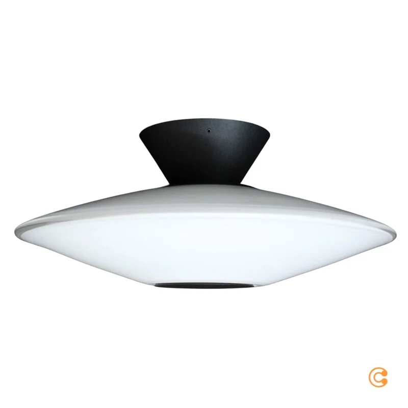 B-Ware Paul Neuhaus Deckenlampe Deckenleuchte LED Elipsa weiß schwarz Glas Eisen Ø 35cm