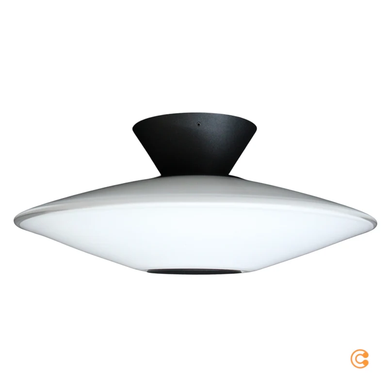 B-Ware Paul Neuhaus Deckenlampe Deckenleuchte LED Elipsa weiß schwarz Glas Eisen Ø 35cm