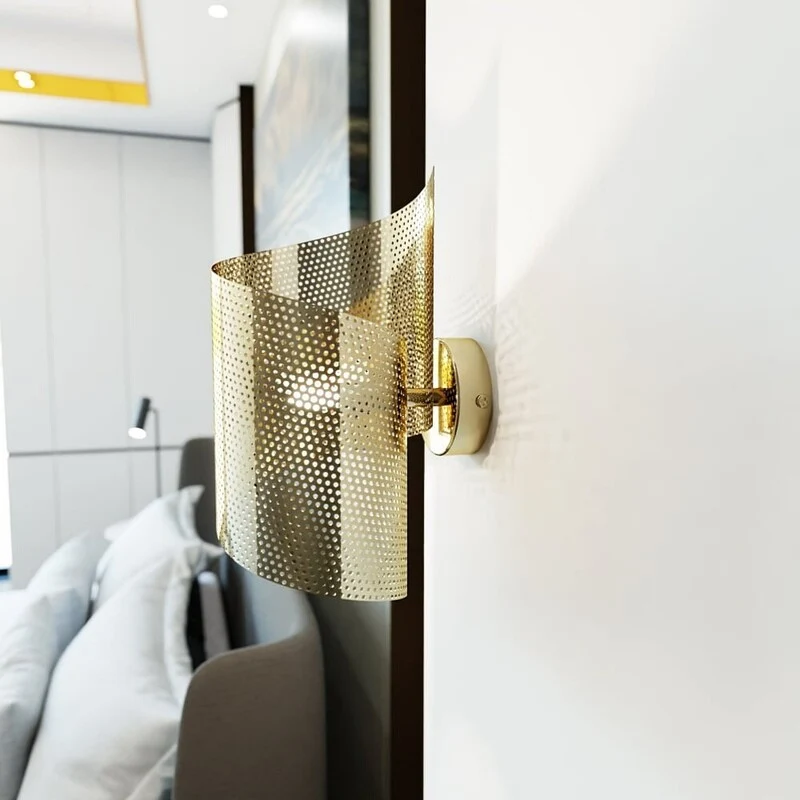 B-Ware Emibig Wandleuchte Wandlampe Spiral goldfarben Metall Höhe 29cm G9 LED 1-flammig