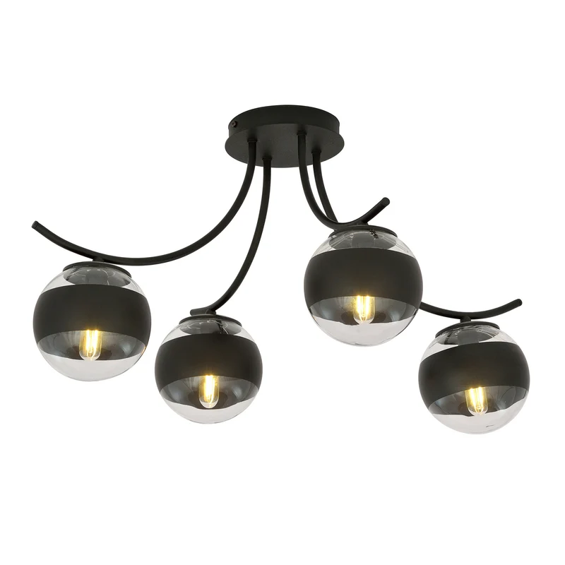 B-Ware EMIBIG LIGHTING Deckenleuchte Lampe Boston schwarz klar 4flg Beleuchtung