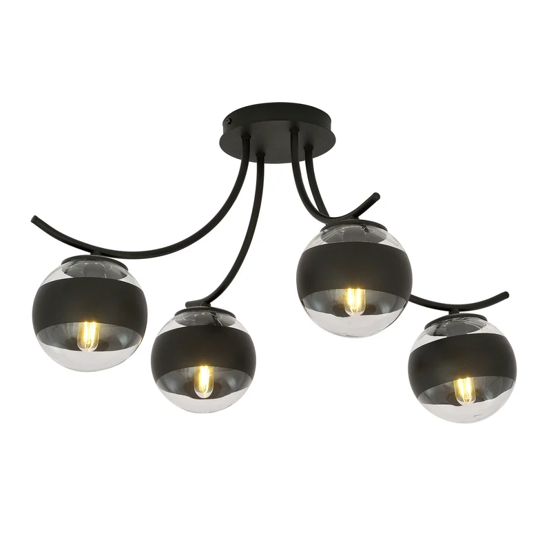 B-Ware EMIBIG LIGHTING Deckenleuchte Lampe Boston schwarz klar 4flg Beleuchtung