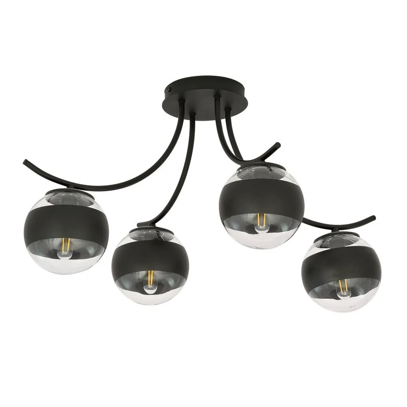 B-Ware EMIBIG LIGHTING Deckenleuchte Lampe Boston schwarz klar 4flg Beleuchtung