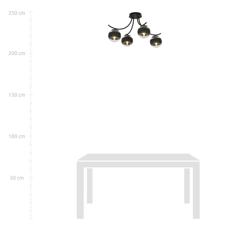 B-Ware EMIBIG LIGHTING Deckenleuchte Lampe Boston schwarz klar 4flg Beleuchtung
