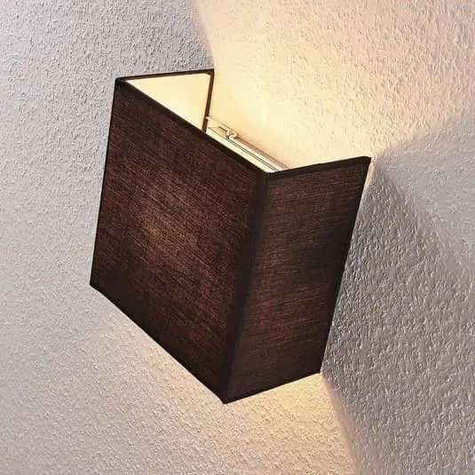 B-Ware Lindby Stoff-Wandleuchte Adea 25 cm quadratisch schwarz Wandleuchte Lampe Leucht