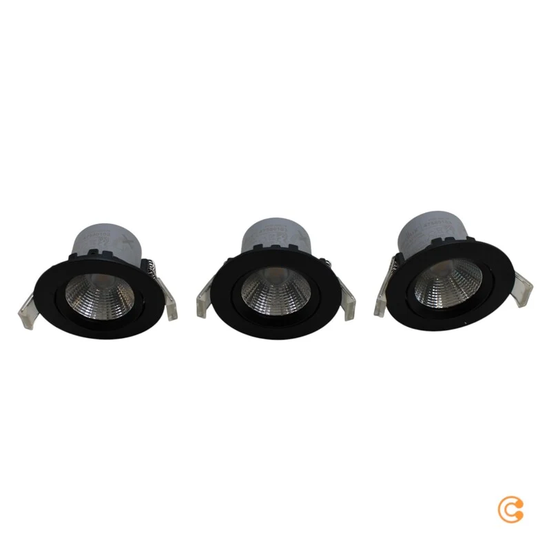 B-Ware Nordlux LED-Deckeneinbauspot Freemont Deckenlampe Deckenleuchte 3er Set schwarz