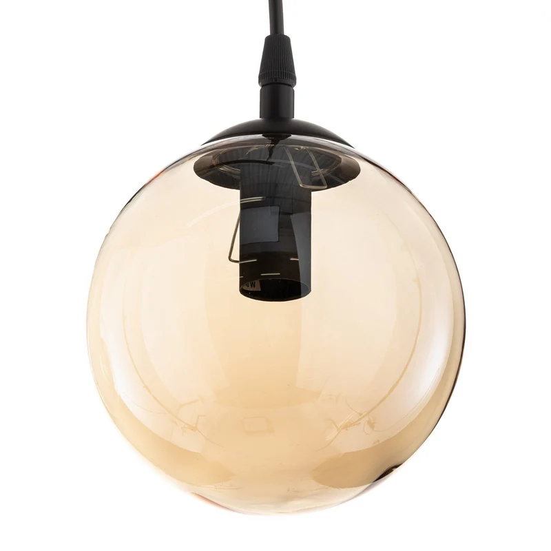 B-Ware EMIBIG LIGHTING Hängeleuchte Glassy Hängelampe 3-flg gerade grafit amber klar
