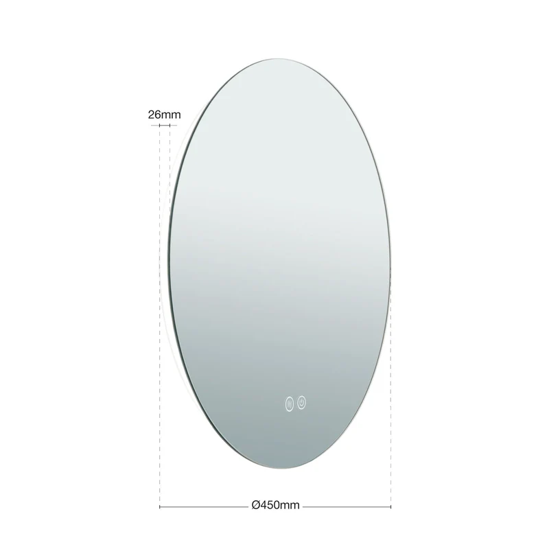 B-Ware Focus LED-Spiegel Wandspiegel Hängespiegel CCT Antibeschlag Touchdimmer
