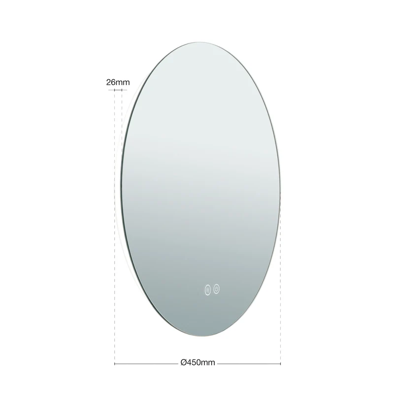 B-Ware Focus LED-Spiegel Wandspiegel Hängespiegel CCT Antibeschlag Touchdimmer