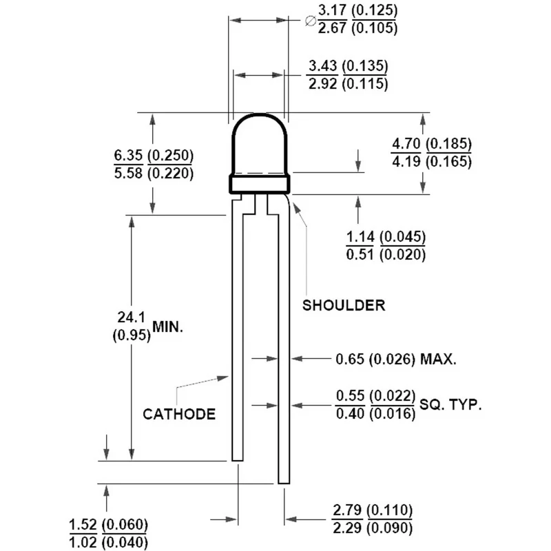 600x B-Ware Broadcom LED Leuchtdiode Lampe Rot bedrahtet 3 mm 45 mcd 60 Grad 20 mA 600 STÜCK