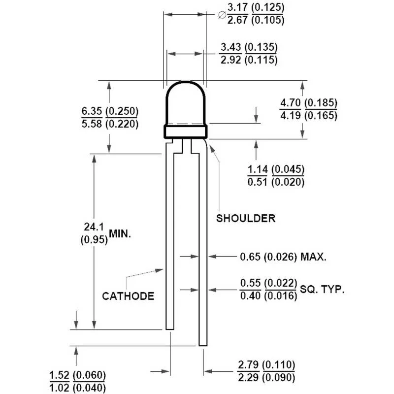 600x B-Ware Broadcom LED Leuchtdiode Lampe Rot bedrahtet 3 mm 45 mcd 60 Grad 20 mA 600 STÜCK