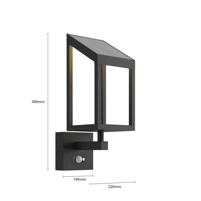 B-Ware Lucande Außenwandleuchte Wandleuchte Außenlampe LED Solar grafitgrau Bewegungsme