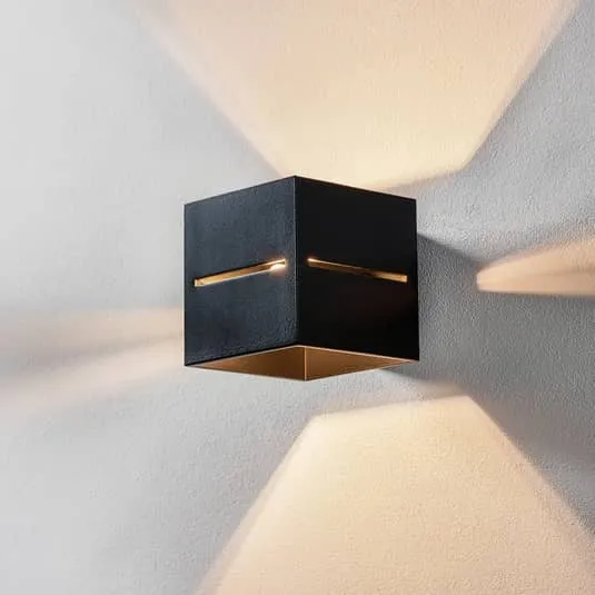 B-Ware Euluna Wandleuchte Top up down Wandlampe Wandlicht Leuchte Licht Alu G9 schwarz