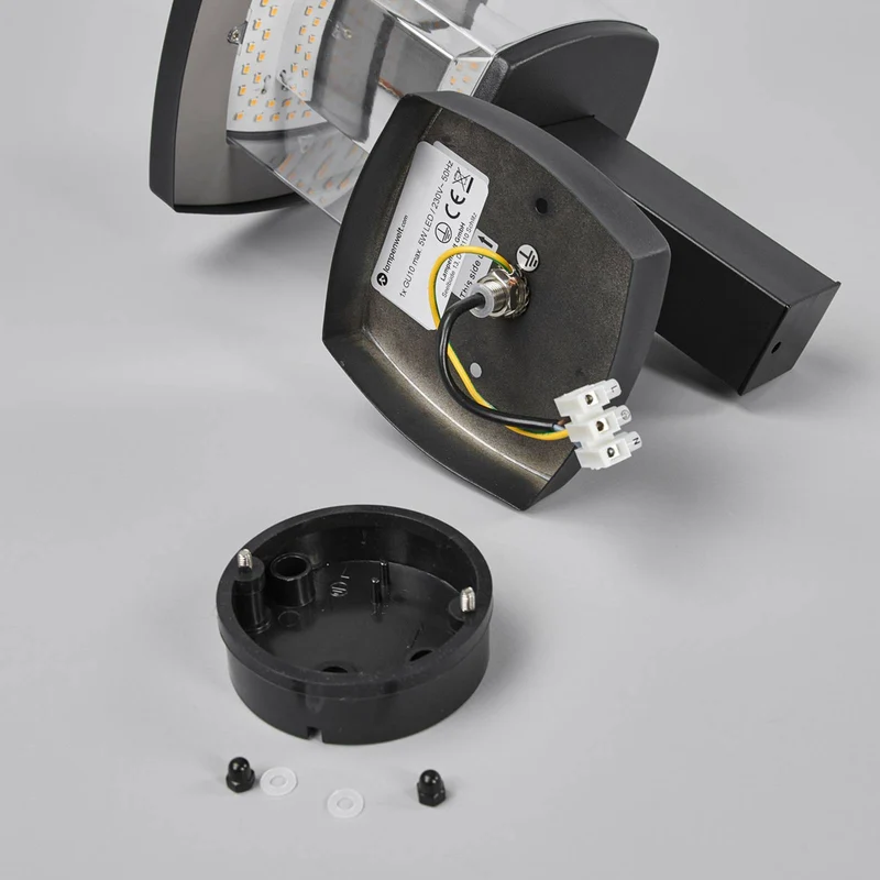 B-Ware Lindby LED-Außenwandleuchte Askan Wandleuchte Außenlampe Lampe Edelstahl schwarz