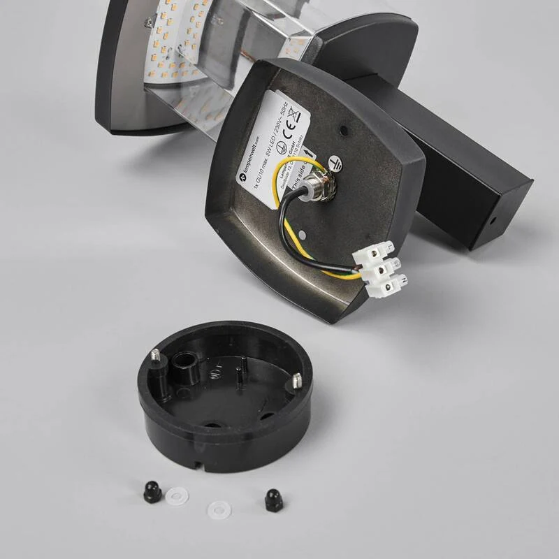B-Ware Lindby LED-Außenwandleuchte Askan Wandleuchte Außenlampe Lampe Edelstahl schwarz