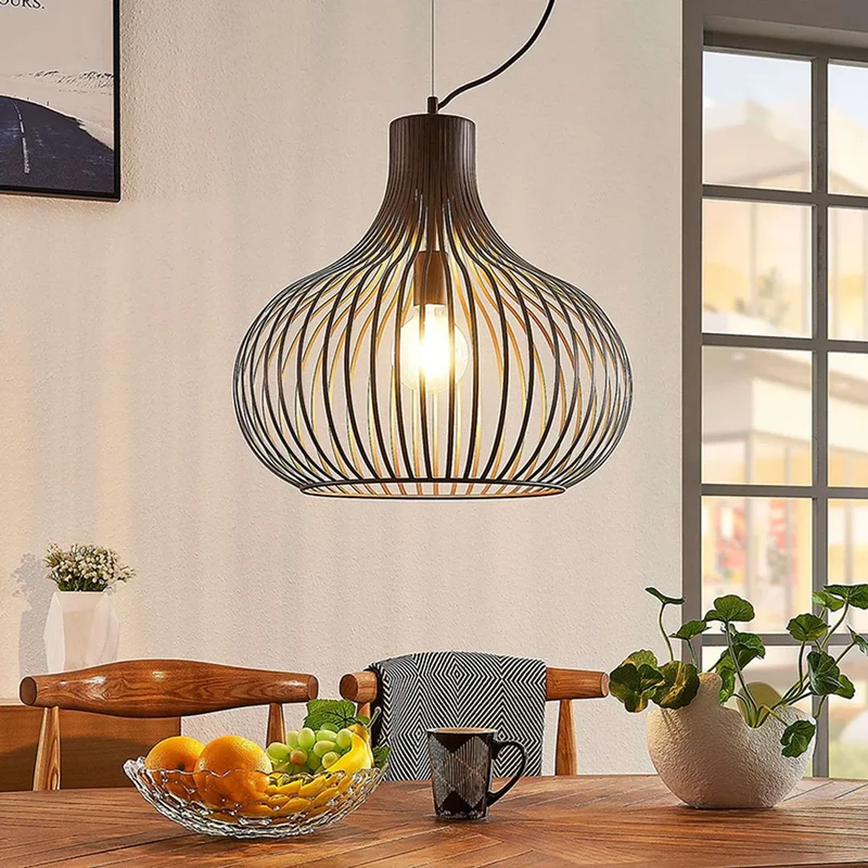 B-Ware Lindby Frances Hängeleuchte Hängeleuchte Lampe Leuchte braun 1-fl. Ø 48 cm 117