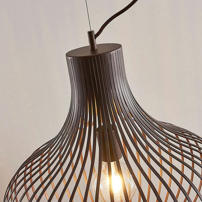 B-Ware Lindby Frances Hängeleuchte Hängeleuchte Lampe Leuchte braun 1-fl. Ø 48 cm 117