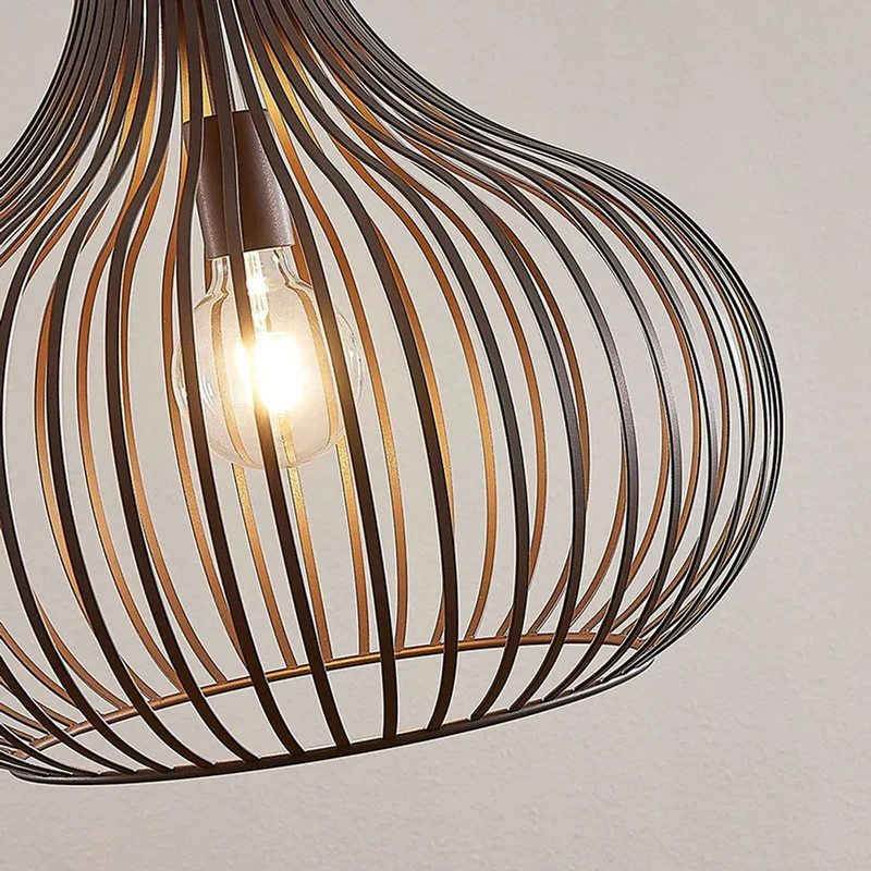 B-Ware Lindby Frances Hängeleuchte Hängeleuchte Lampe Leuchte braun 1-fl. Ø 48 cm 117